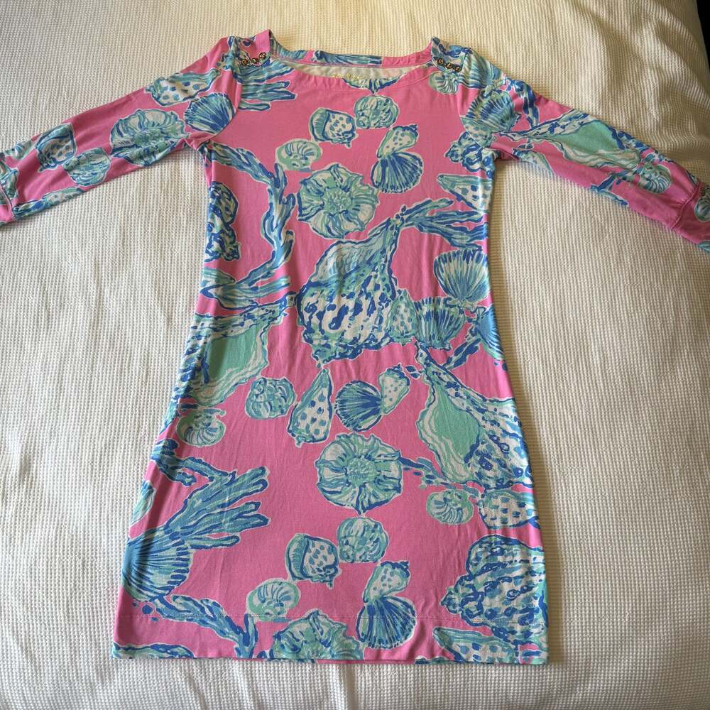 Lilly Pulitzer Sophie Dress Pink Blue Pout Barefoot Princess - S